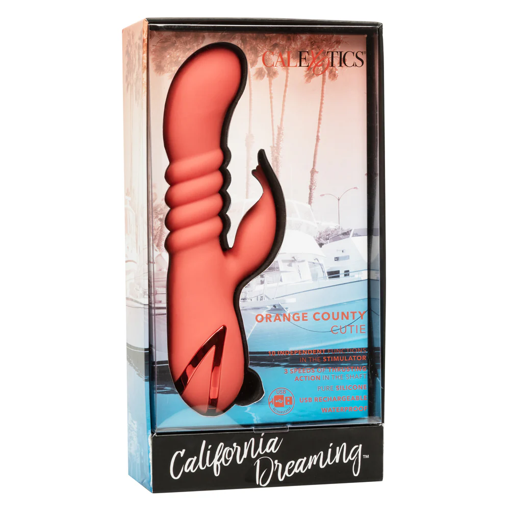 California Dreaming Orange County Cutie Thrusting Rabbit Vibrator - Image 10