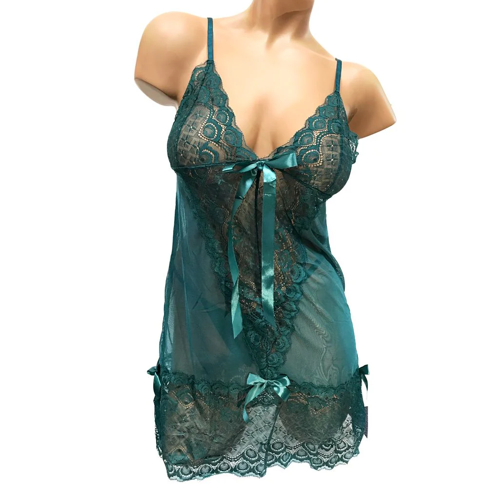 Poison Rose - Lace Bow Babydoll 732 - Curvy - Image 3