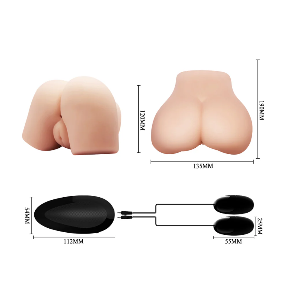 Crazy Bull Vibrating Vagina & Anal Masturbator - Skin-Like Texture - Image 6