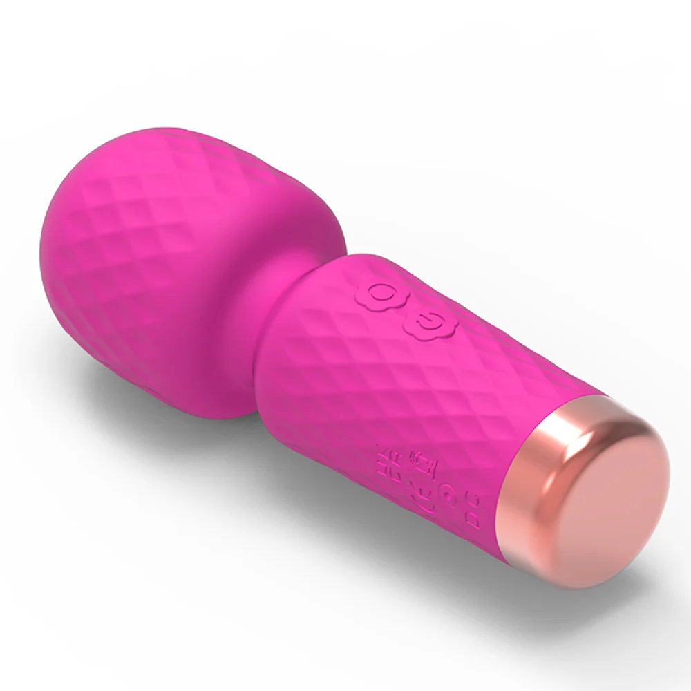 Leto Velour Textured Silicone Vibrating Mini Wand - Image 3