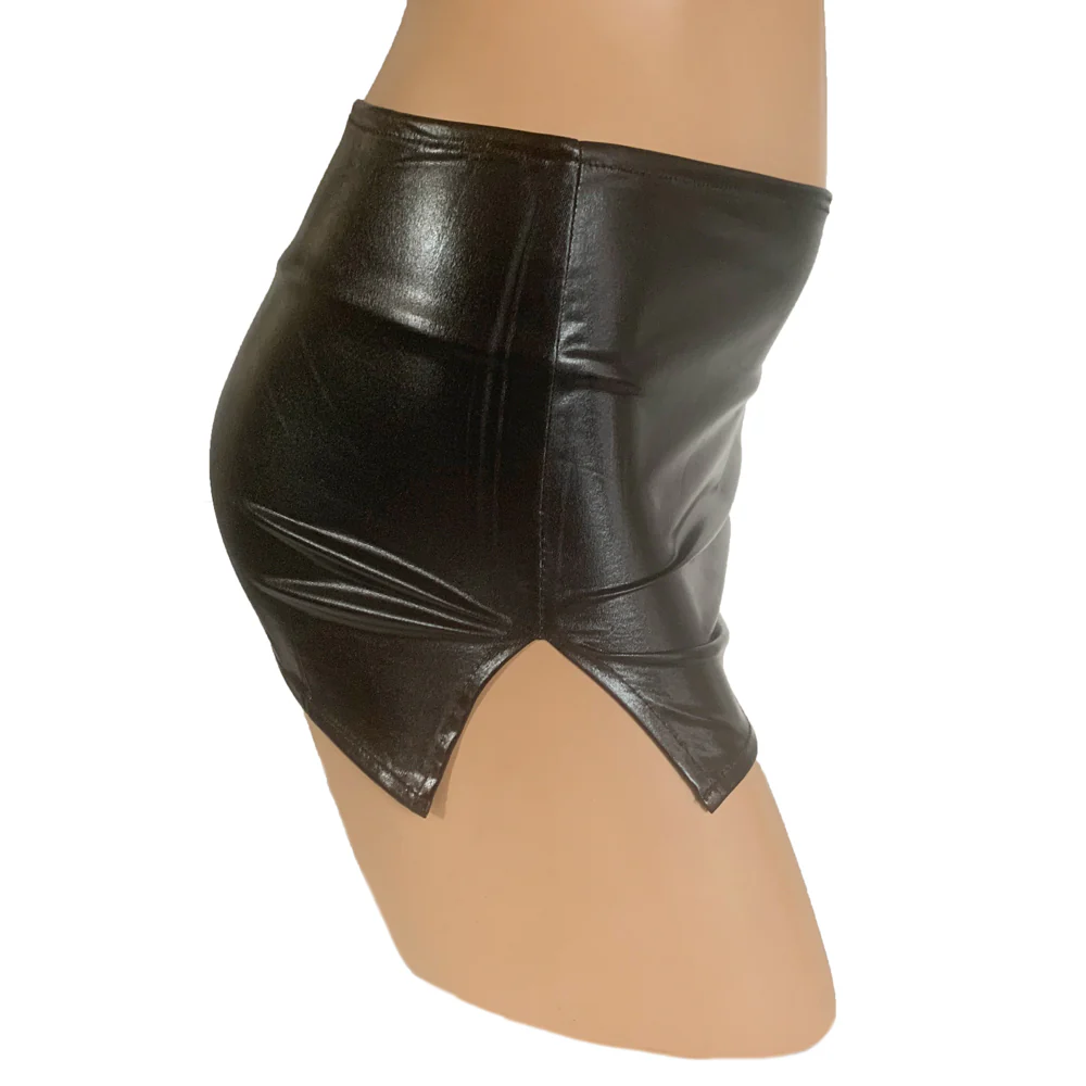 Poison Rose Wetlook Miniskirt - Image 3