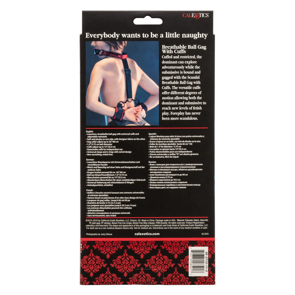 Scandal Breathable Ball Gag With Cuffs - Image 10