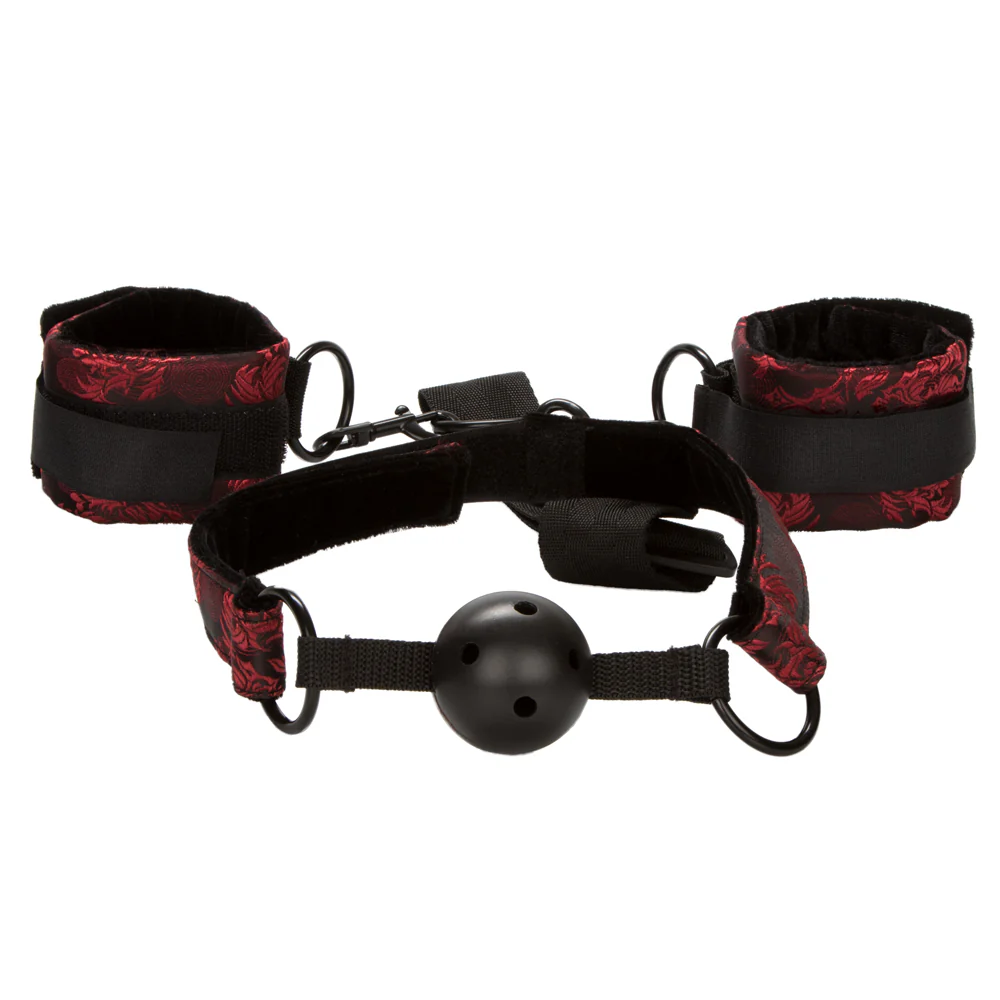 Scandal Breathable Ball Gag With Cuffs - Image 3