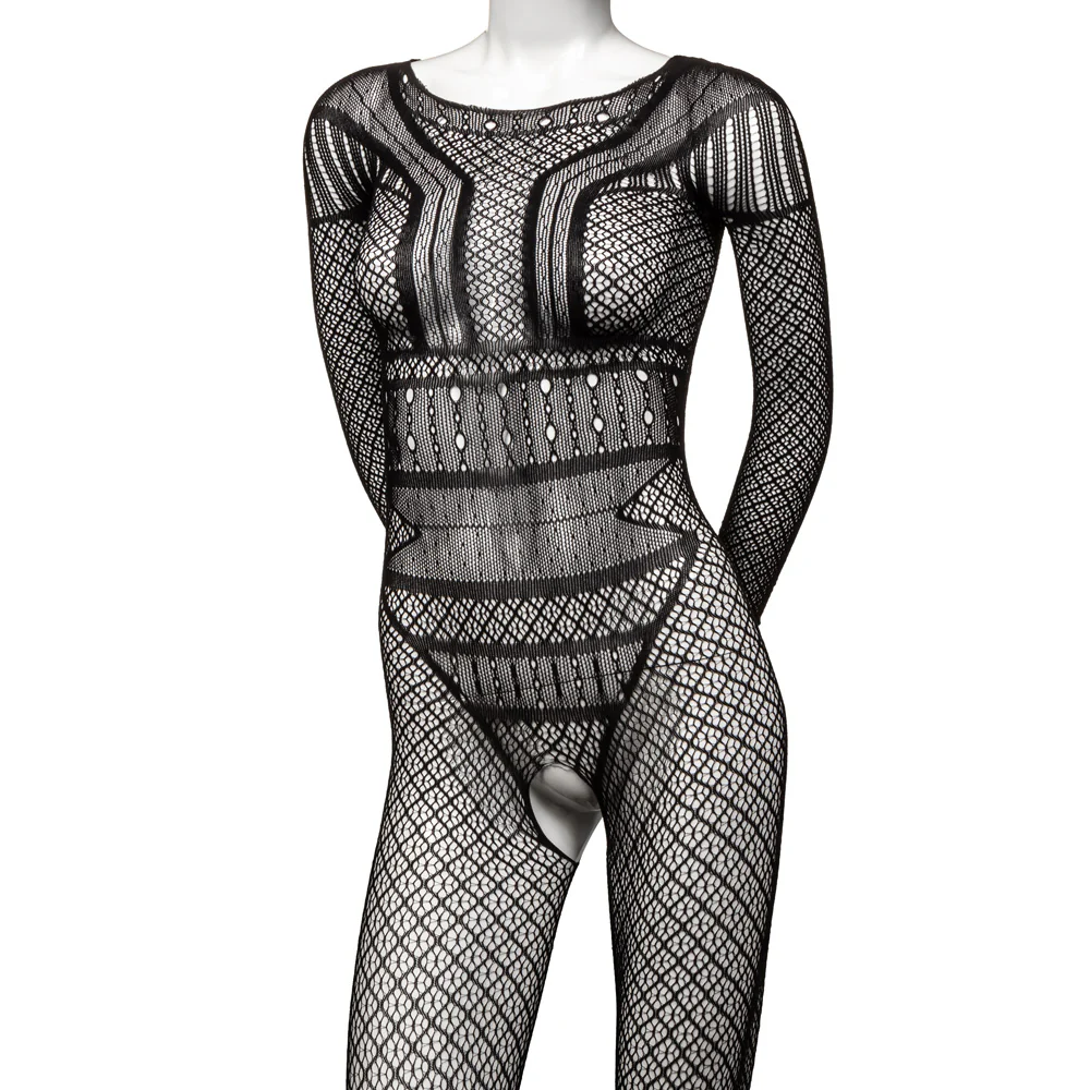 Scandal Full-Length Crotchless Geometric Mesh Bodystocking - Image 3